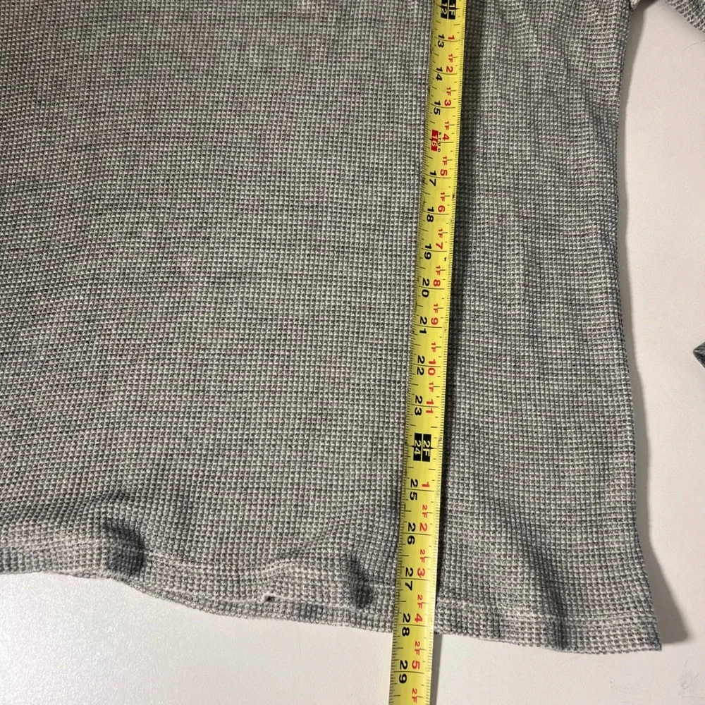 Wallace & Barnes Shirt Mens L Gray Waffle Knit Thermal Marled Long Sleeve Casual